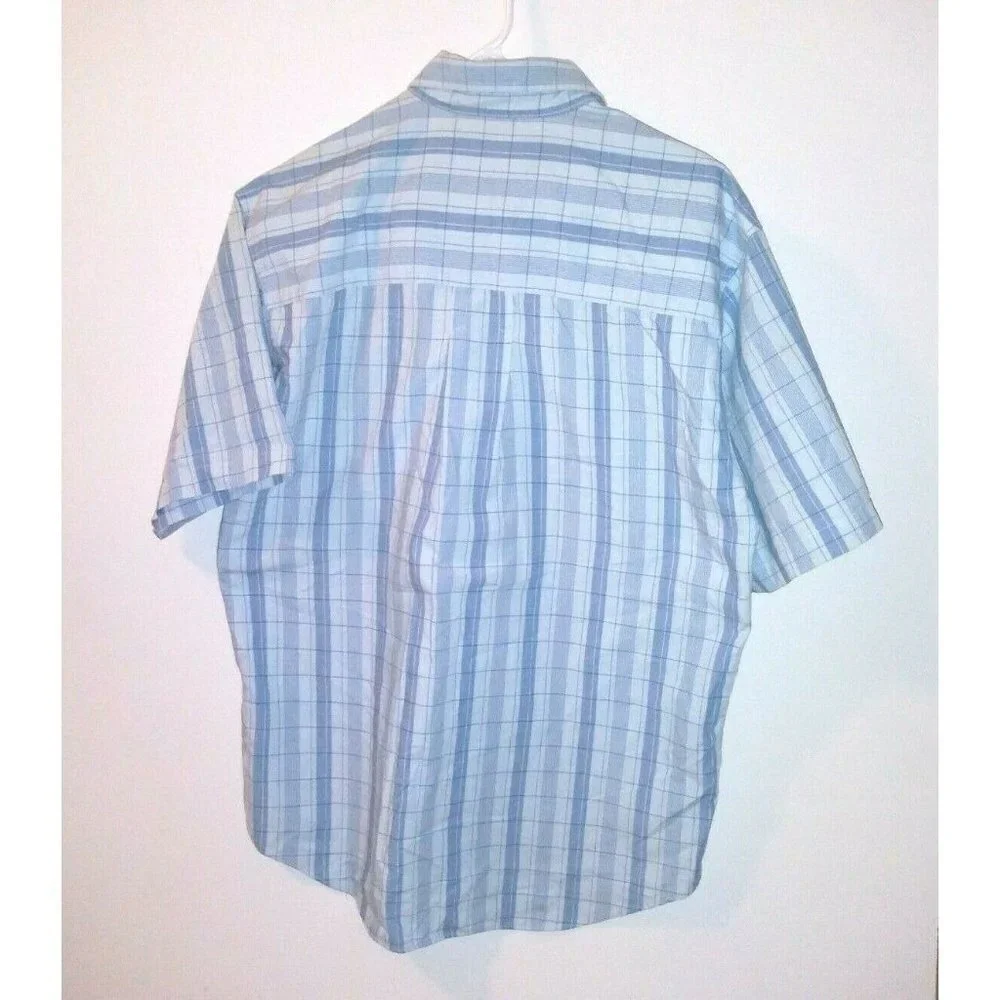 Levi's Silver Label Shirt Mens Size M Vintage light Blue plaidchecks poly-cotton